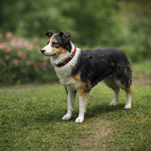 Loyal Border Collie Dog | Resin Animal Accessory