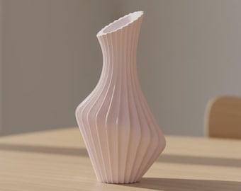 Jarrón blanco ondulado moderno – Decoración minimalista