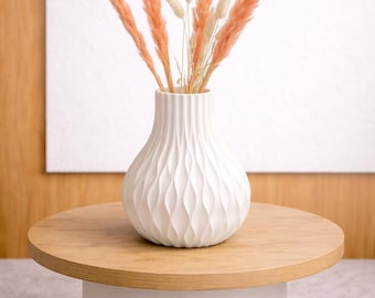 Jarrón Pure Elegance – Diseño moderno blanco ondulado