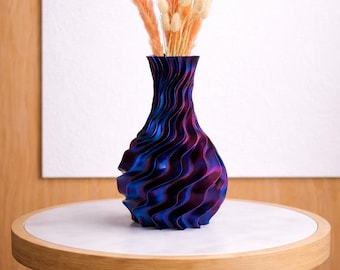 Jarrón escultural ondulado: elegancia moderna y diseño artístico