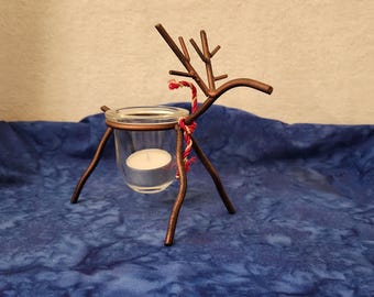 Wire Reindeer Tealight Candler Holder Christmas Holiday Home Décor, Gift for Christmas, Tealight Christmas Reindeer Gift for Coworker