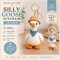 Cute Silly Goose Crochet Pattern Keychain PDF, Intermediate level Amigurumi Goose with Hat & Scarf Mini Plush Bag Charm DIY Gift. product logo