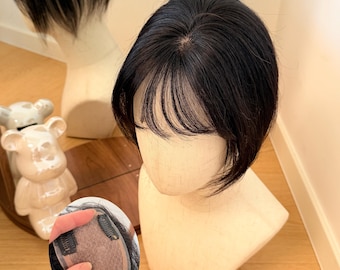 Silk Base100% Virgin Human Hair Topper 7×10cm Free Part for Thinning Hair