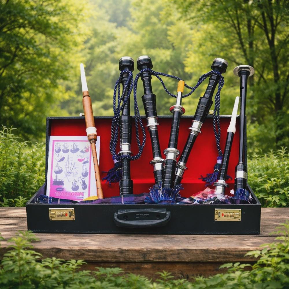 Great Scottish Highland Bagpipes - Professional Rosewood Full Set with…