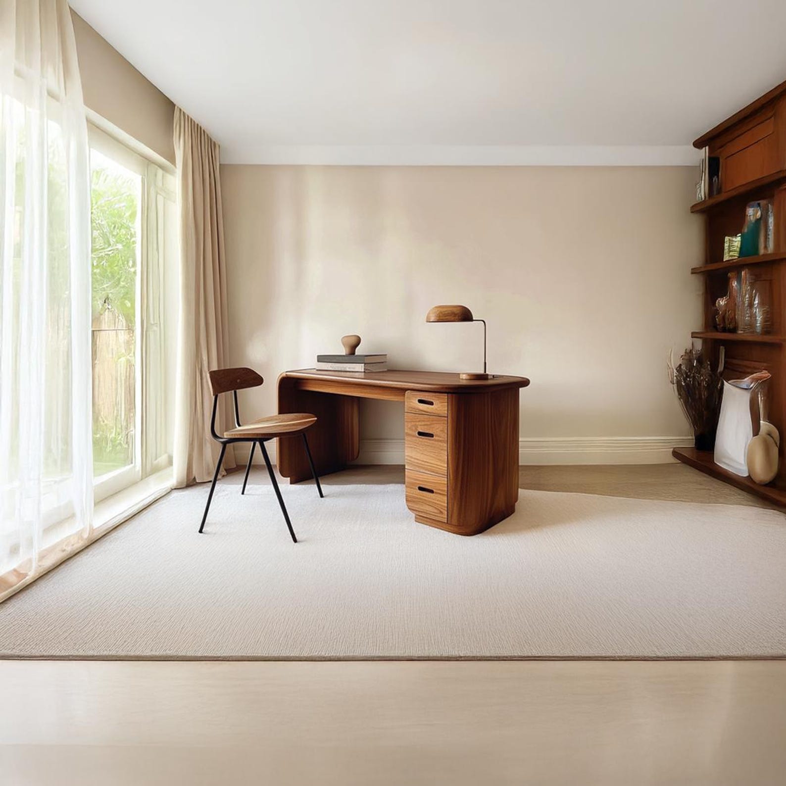 Solid Wood Desk With Drawers Minimalist Writing Desk Nordic Small Space ...
