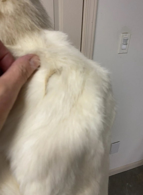 Genuine White Rabbit And Fox Collar Vintage Fur C… - image 4