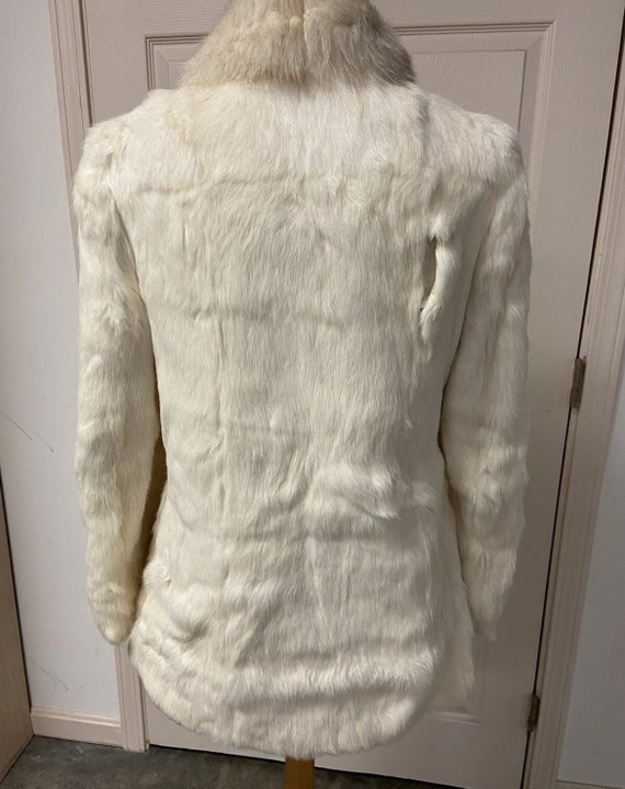 Genuine White Rabbit And Fox Collar Vintage Fur C… - image 5