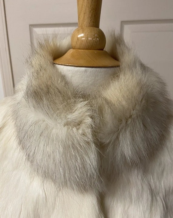 Genuine White Rabbit And Fox Collar Vintage Fur C… - image 2