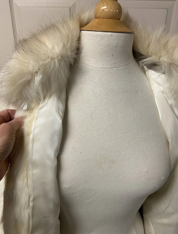 Genuine White Rabbit And Fox Collar Vintage Fur C… - image 8