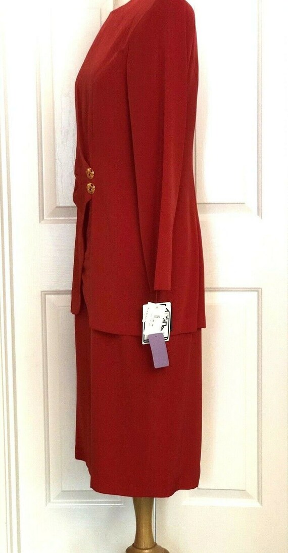 1990 Vintage FTLTD Red Dress One Piece Suit Size 8 NWT - Gem