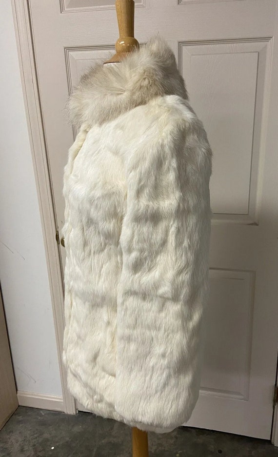 Genuine White Rabbit And Fox Collar Vintage Fur C… - image 3