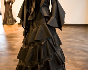 Femme Fatal 2, ruffled art piece, costume coat, wearable
