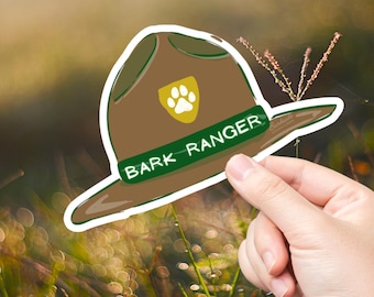 Bark Ranger Hat Stickers | Dog Paw Scout Camping Sticker