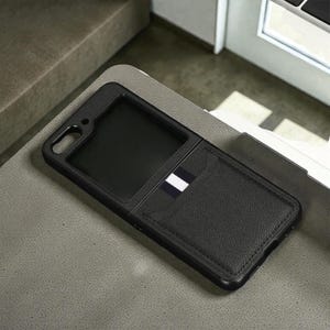 Funda de piel sintética para Samsung Galaxy Z Flip 7 FE 6 5 4 3 – Tarjetero y funda protectora