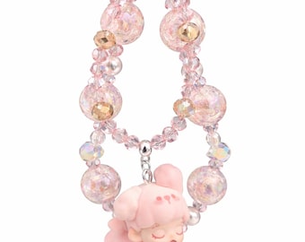 Authentic Zora laying down flocked bean keychain/bag charm