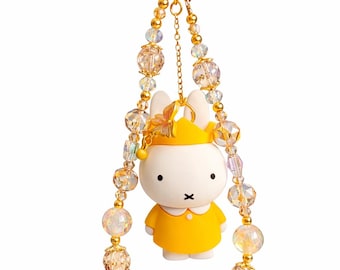Crown Yellow Miffy figure keychain/bag charm