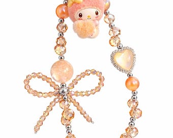 Authentic flocked Sanrio My Melody keychain/bag charm