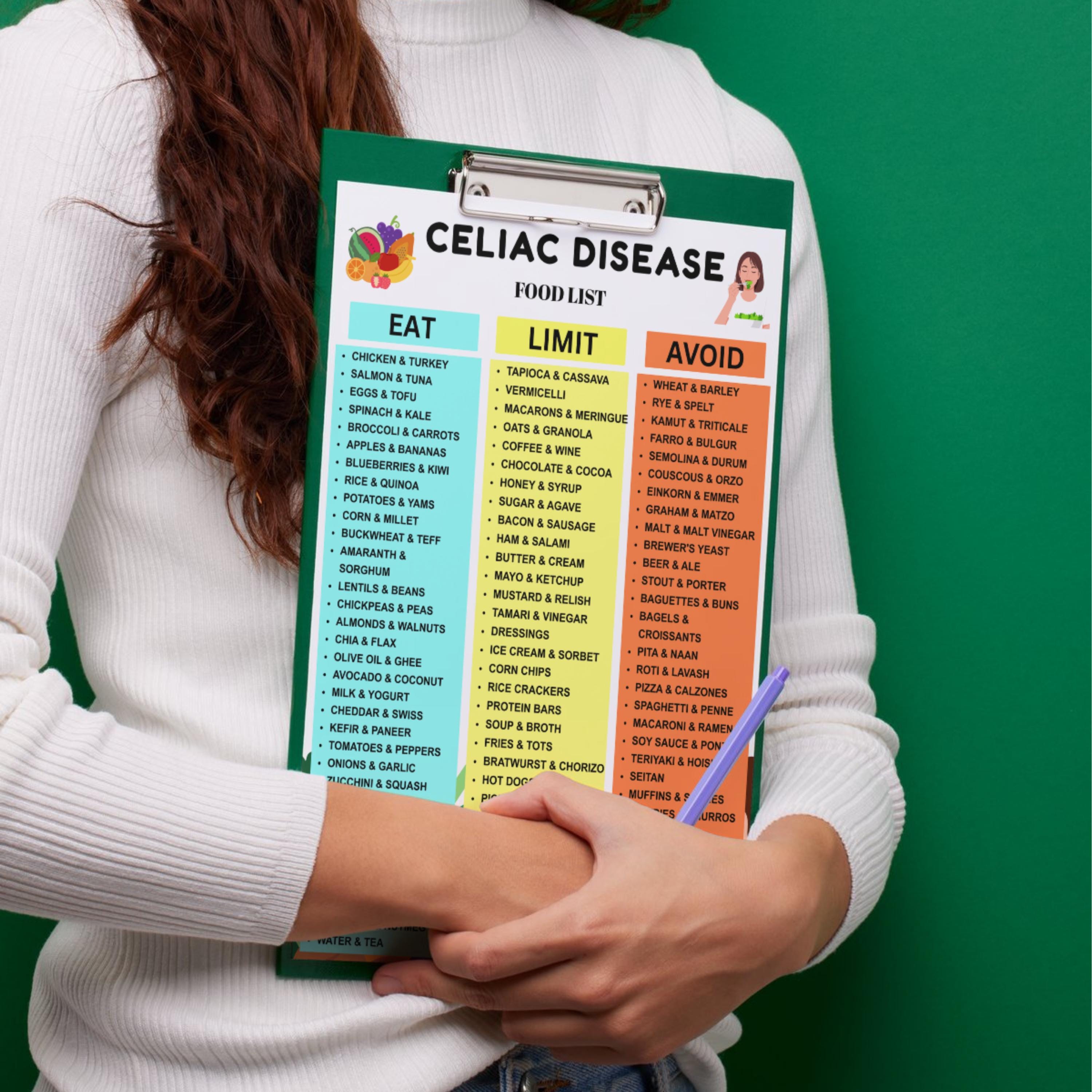 Celiac Disease Diet Food List Printable PDF, Gluten Free Foods to Eat ...