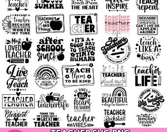 Teacher Svg Bundle, Teacher Life Svg, Back to School Svg, Teacher Quote Svg, Teacher appreciation svg, Teacher shirt svg