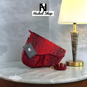 Sochi - Bolso de piel de pitón auténtica de alta calidad – Bolso bandolera para mujer, estilo formal, tamaño mediano