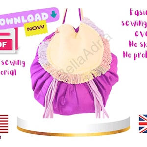 PDF Sewing Tutorial - Easy - Beginner Friendly - Drawstring Sack - Drawstring Bag (no pattern needed)