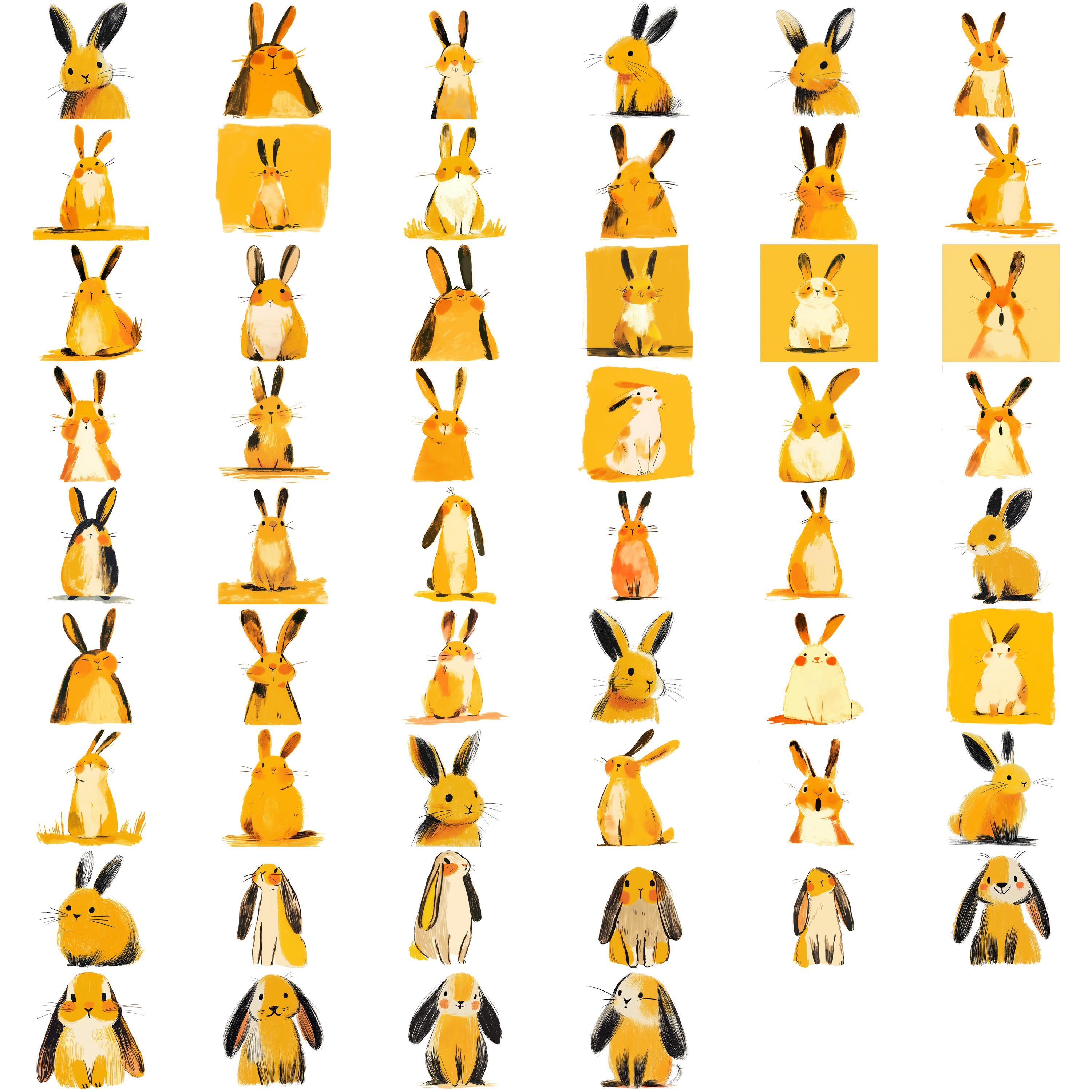 Crayon Bunny Clipart PNG | Cute Scribble Rabbit Doodle | Kawaii Nursery ...