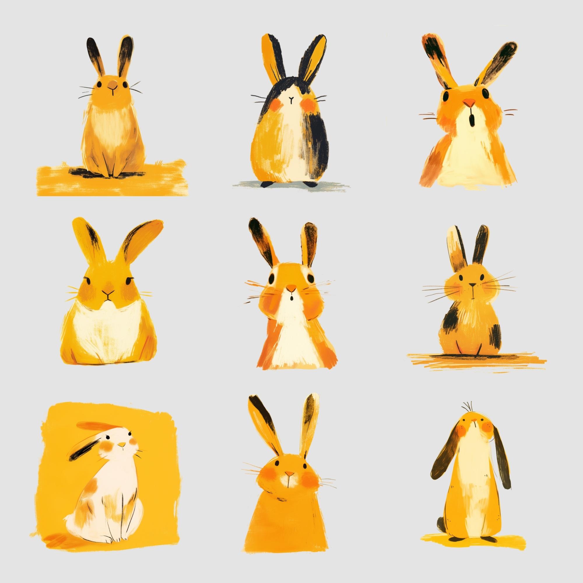Crayon Bunny Clipart PNG | Cute Scribble Rabbit Doodle | Kawaii Nursery ...