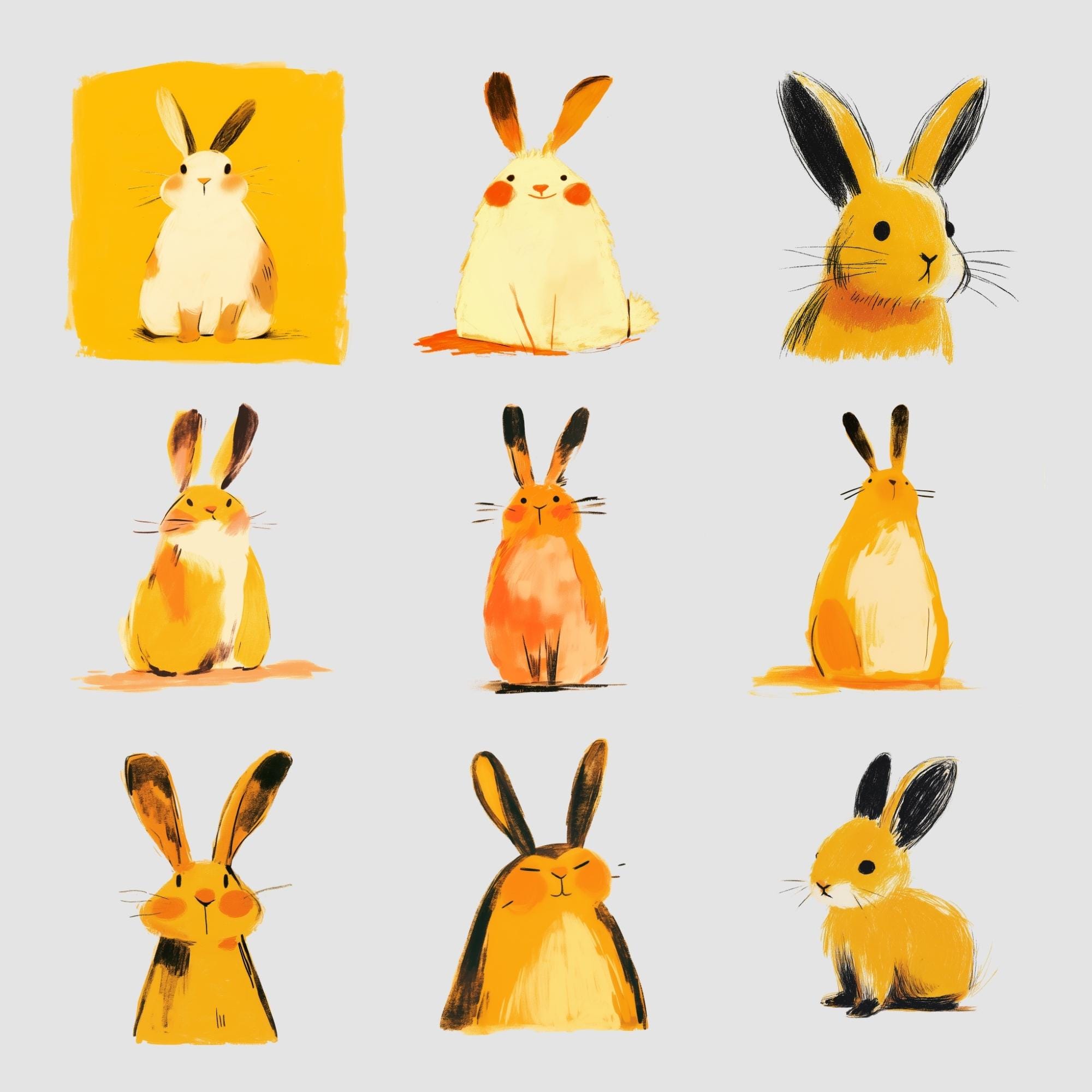 Crayon Bunny Clipart PNG | Cute Scribble Rabbit Doodle | Kawaii Nursery ...