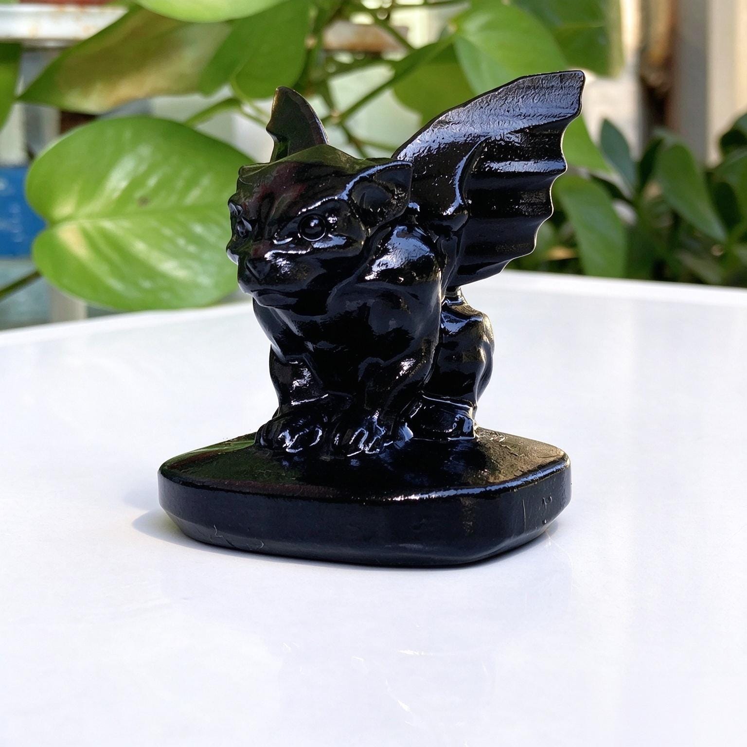 Black Obsidian Gargoyle - Etsy
