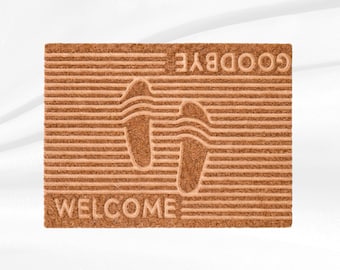 Welcome Goodbye Coir Doormat - Natural Kerala Fiber Welcome mat