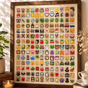 121 Mini Cross Stitch Patterns Bundle PDF, Beginner Cross Stitch, Tiny Embroidery Motifs, Large Sampler Chart, Instant Download
