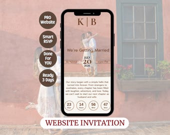 Rustikale Hochzeitseinladung Webseite | Modern Floral Digital Save The Date Link | Done For You-RSVP Einladung | Individuelle Hochzeitswebsite