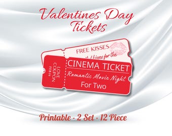 Valentinstag Liebe Coupon, Valentinstag Ticket, Romantische Verabredung Nacht, Printable pdf, Geschenk für Sie, Geschenk für Ihn,