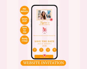 Hibiskus Brautparty Einladung Webseite | Tropischer Junggesellinnenabschied Einladungslink | Elegantes Sommer-RSVP Evite | Done For You Einladung