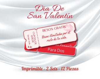 Cupones de Amor Valentinstag, Gutscheinbuch für die spanische Liebe, Vale de Regalo Romántico, druckbare PDF-Datei, Geschenk für Sie und Ihn
