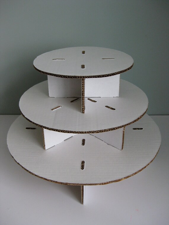 Items similar to Unfinished Three Tiered Cardboard Cupcake Stand Do It Yourself on Etsy