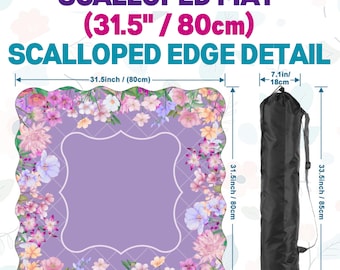 Springtime Garden Scalloped Mahjong Mat 31.5" (80cm)
