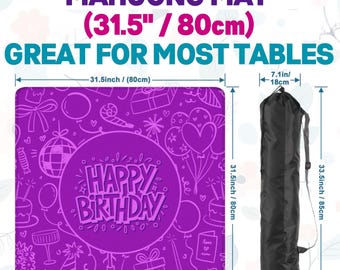 Happy Birthday Mahjong Mat 31.5" (80cm)