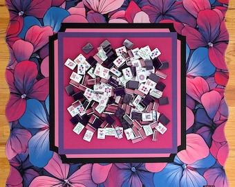 Violets Scalloped Mahjong Mat 31.5" (80cm)