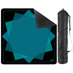 Cascading Tiles Mahjong Mat 31.5" (80cm) Teal Mono w/Inst