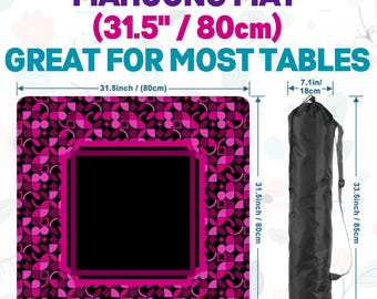 Mosaic in Monochrome Mahjong Mat 31.5" (80cm)