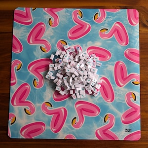 Flamingo Floaties Mini Game Mat, Mahjong, Rummikub, Board Games, 20.9" (53cm)