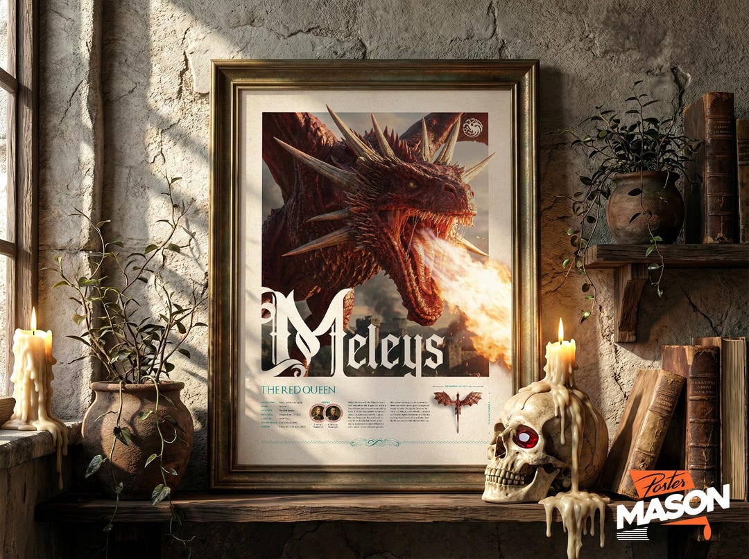 Meleys Dragon Poster – the Red Queen Fantasy Wall Art, House of the ...