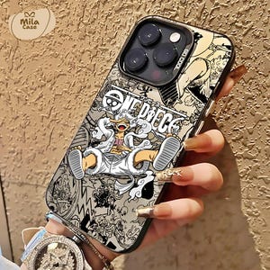 One Piece Anime iPhone-skal Matt IMD - Lyxigt stötsäkert hårt skal för iPhone