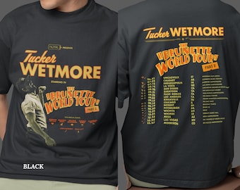 ユニセックス タッカー・ウェットモア ツアー 2026 Tシャツ、カントリーミュージックファンシャツ、レトロカウボーイコンサートTシャツ