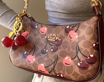 Vintage 90s Cherry Print Shoulder Bag, Y2K Coquette Purse
