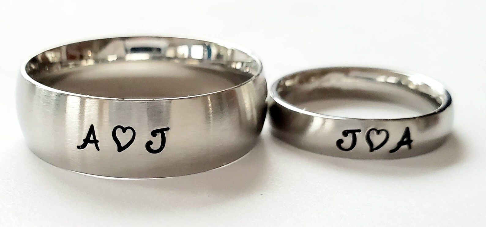 Couples Engraved Rings Couples Rings His & Her Ring Set Etsy