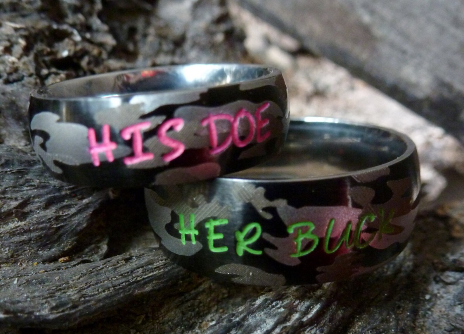 Camo Ring Set/camouflage Wedding Ring Set/custom Wedding Etsy