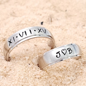 Personalized name ring. Man custom ring. Custom name ring, Dad ring, Couples matching name rings. His & Her matching rings. Wedding band