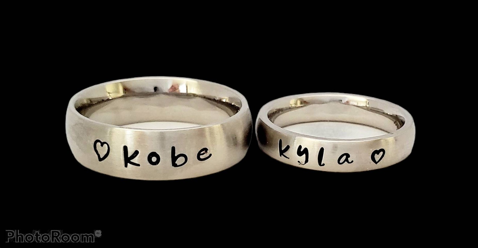 Couples Engraved Rings Couples Rings His & Her Ring Set Etsy